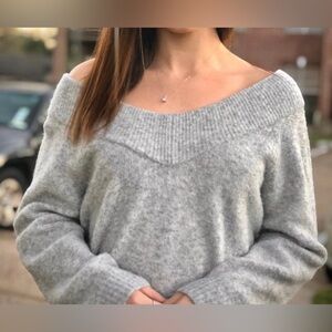 Wide-Collar Sweater